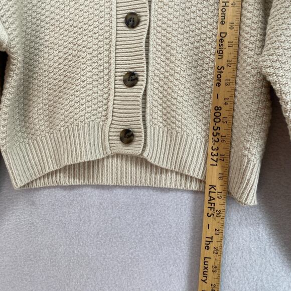 FREE PEOPLE Cardigan Womens XS Lila Cardi Cropped Button Front Sweater Beige NEW - Picture 13 of 15